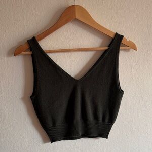 Green Cashmere Sleeveless Top